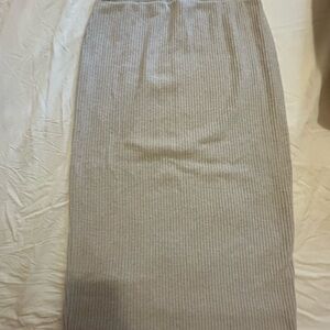 The Group Babaton Cream Ribbed Pencil Skirt